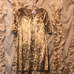 Crushed Gold Velvet Dress NWT Size S
